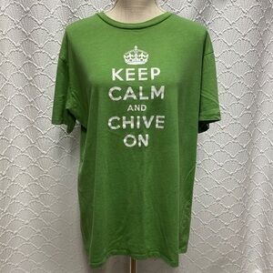 Chive Tee size XL Green Graphic Tee Keep calm and chive‎ on stretch co summer